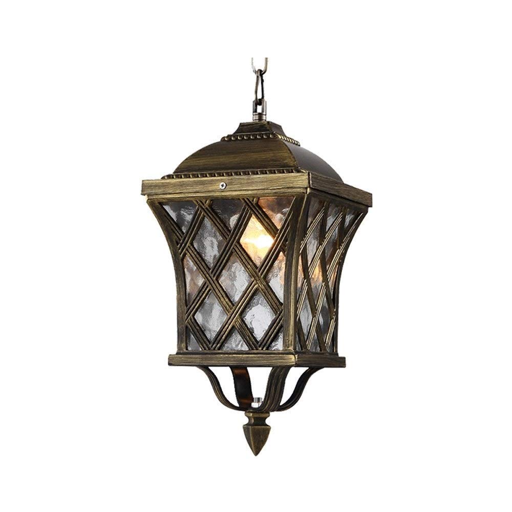 Lampe suspendue E27 en aluminium et verre pour éclairage de plafond extérieur