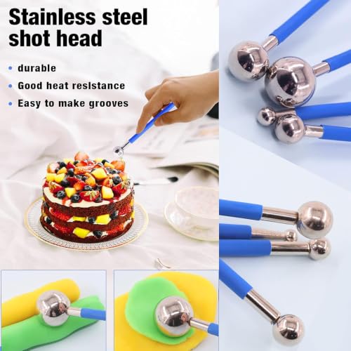 Image of Professional 35 Pcs Stainless Steel Clay Extruder Sugar Paste Extruder Cake Fondant Decorating Tool Set Ceramics & Pottery Clay Extruders Mixers & Presses (Pink)