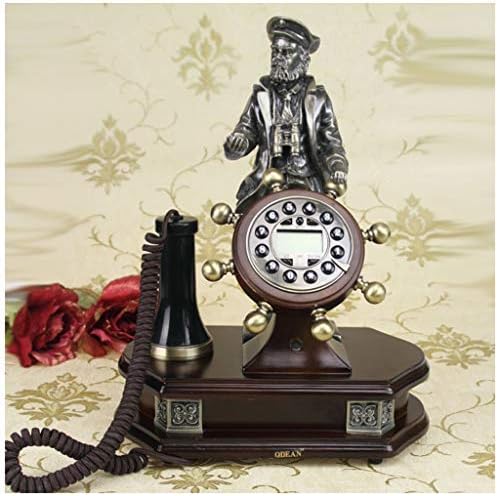 Oak Antique Telephone Machine Cloth Rope Button Classical Retro Telephone Fashion Creative Old Man Helm Hand Phone