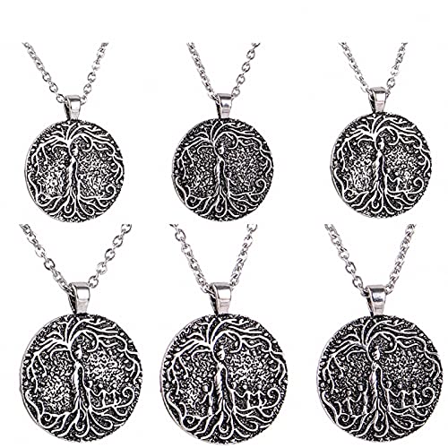 Tree Of Life Necklace Mom Several Boys Girls Family Disc Hanging Pendant Gift For Women Father Wife Daughter Son Mother's Day Silver Mother 4 Kids #TOP5