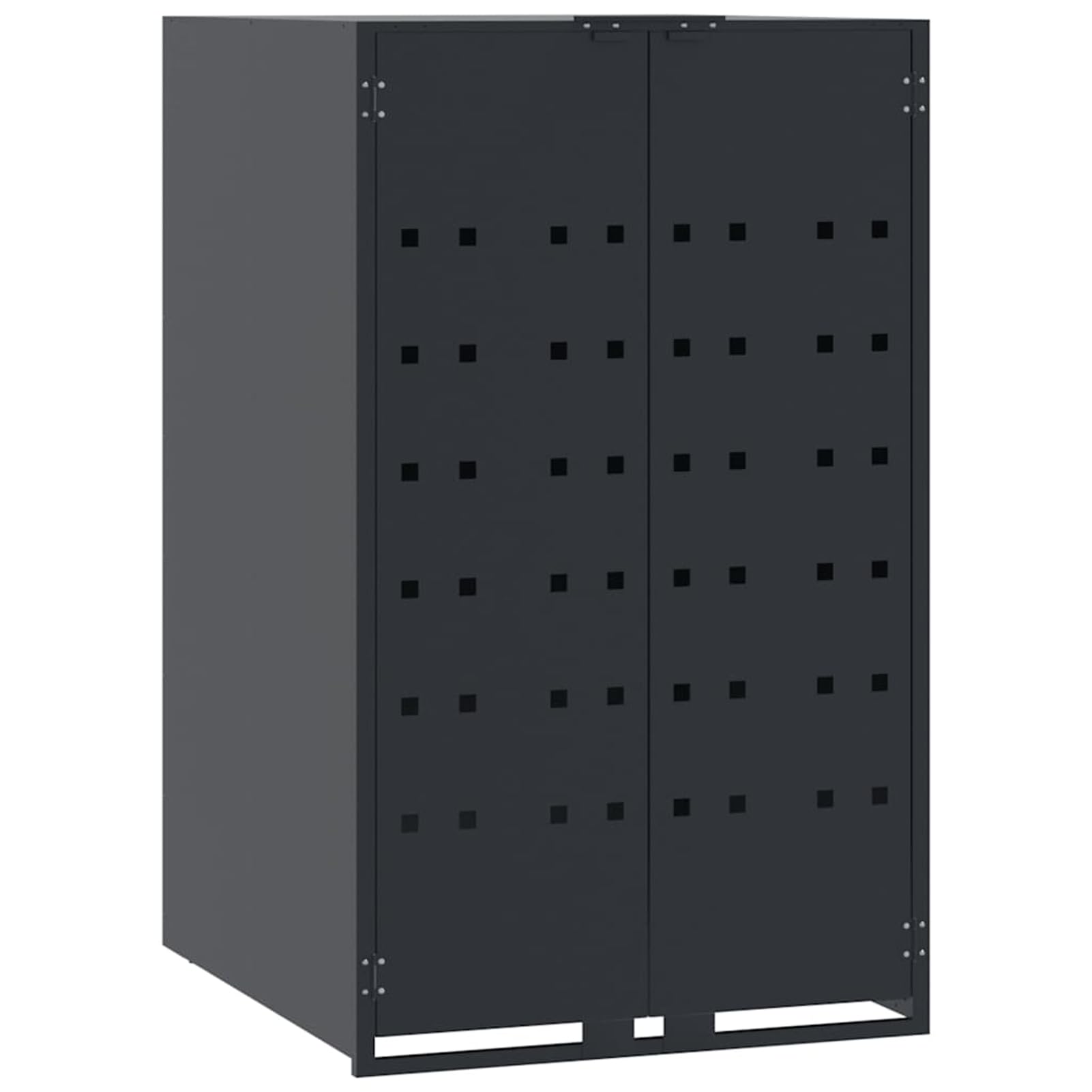 ATOMSTACK MAKER Pojemnik na śmieci o pojemności 2 x 120/240 l, antracyt, 138 x 79 x 117 cm, stal malowana proszkowo, pokrywa sprężynowa gazowa i magnetyczne drzwi przednie – wentylowane, odporne na