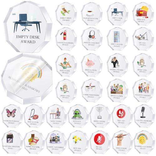 Cinnvoice 30 pezzi divertenti premi per l'apprezzamento dei dipendenti colleghi in acrilico premio di ringraziamento trofeo divertente regalo per ufficio premio al merito del lavoro premio acrilico