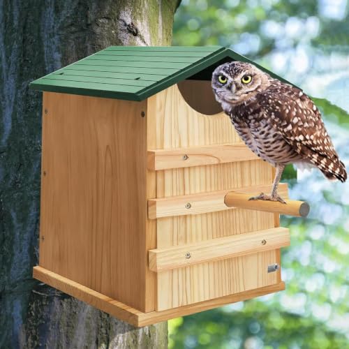 Cajas para búhos exterior con refugio impermeable y tornillos 4