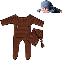 Vista 31 de Moda recién nacido niños niñas bebé sesión de fotos accesorios trajes ganchillo ropa sombrero de cola larga pantalones accesorios de fotografía