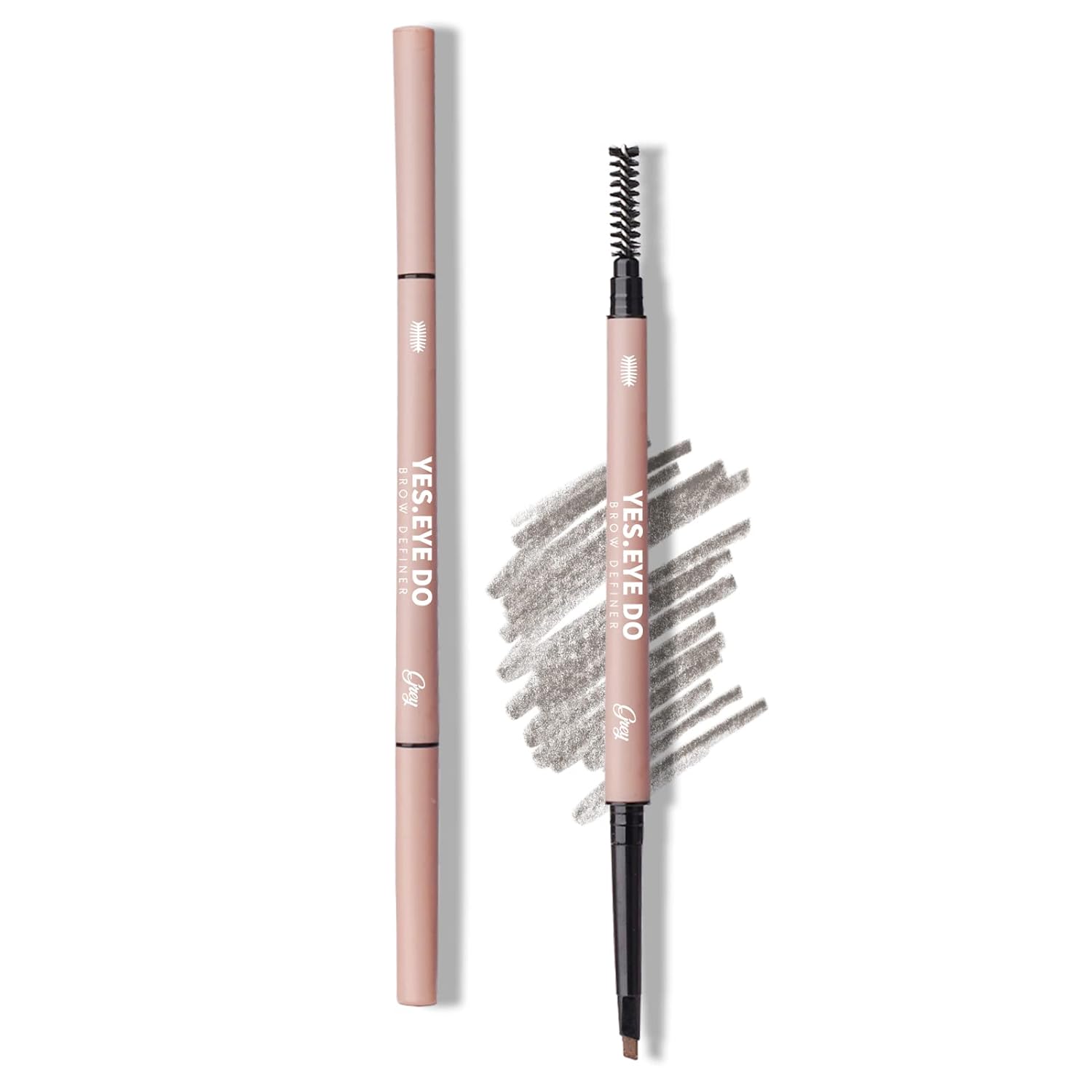 Grey Eyebrow Pencil for Older Women, Gray Eyebrow Pencil for Grey Hair with Spoolie, Micro Brow Pencil for Women, Natural Looking, Hair-Like Stroke, Gray, YES.EYE DO