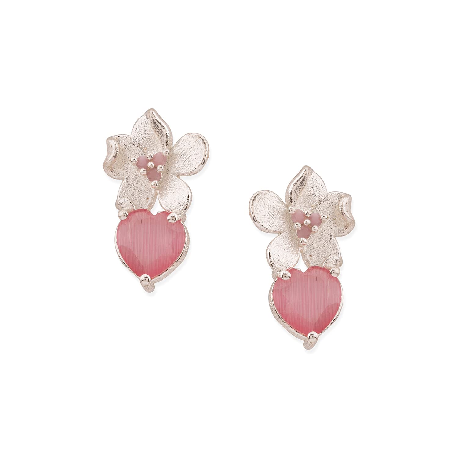 Floral Pendant Set with Paradise Plated Finish