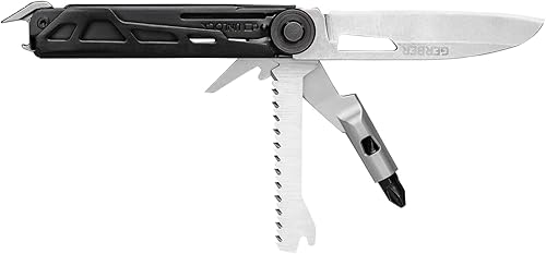 Gerber Gear Armbar Trade - Multiherramienta 8 en 1 - Hoja de borde liso de 2.5 pulgadas, barra de palanca, martillo - Equipo y equipo EDC - Onyx