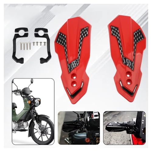Protège-mains moto antichoc rouge avec fixation universelle