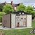 PlayfulPals Metal Storage Shed, 10 x 12 FT Galvanized Steel Utility Tool House Outdoor Storage Shed for Garden, Backyard, Lawn Patio Storage with Lockable Door & Shutter Vents, Easy Assembly, Brown