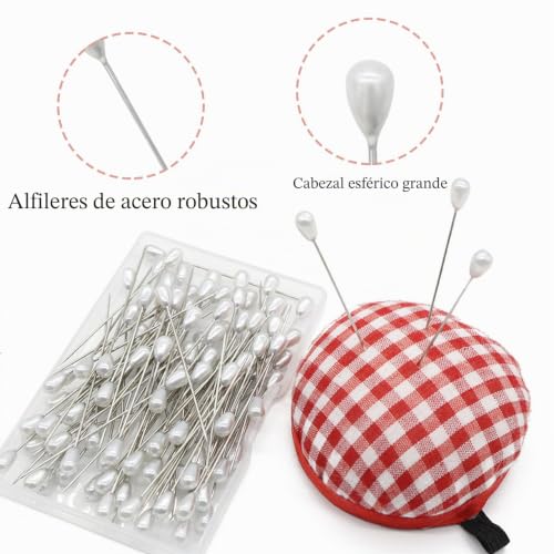 Miniatura 3 de Syeycw 150 Piezas Alfileres De Perlas, 5.5cm Largos Costura Con Caja De Plástico, Alfileres Costura Rectos En Forma, Decorativas Con Cabeza De Perla, Para Manualidades, Ramos De Boda, Blanco