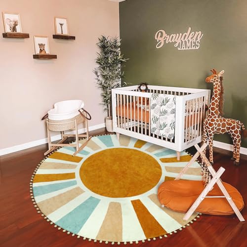Livebox Boho Rug 6Ft Large Round Rug For Nursery Room thumb #4