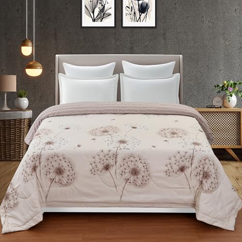 Image of Florida Microfiber Floral Double Bed Comforter | 220x240 cm | 180 GSM | Soft Reversible Lightweight Comforter for All Seasons