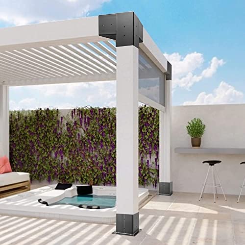 Troptolky Pergola Brackets 4Pcs Woodworks Pergola Kit 3-Way Right Angle Corner Bracket Elevated Wood Stand Kit Pergola/Gazebo Kit With Screws For 4X4 Lumber #TOP4