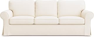 Ektorp Sofa Cover 3 Seat Replacement for IKEA Ektorp Sofa Cover, Ektorp Couch Cover, Ektorp Cover Only!(Daily Off White)