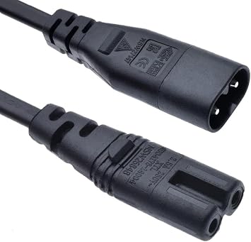Tekit C7 to C8 Short Power Cord 1ft, IEC 60320 C8 to C7 Receptacle Male to Female Power Extension Cord Plug,Computer Power Cable Replacement,IEC Power Cable1ft/0.3m