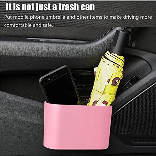 Tulsondai Car Trash Can, Mini Trunk Push Hanging Portable Car Bin with 2 roll Disposable Trash Bag for Vehicle Home, Office. (Car Trash can Pink) by Tulsondai - Image 3