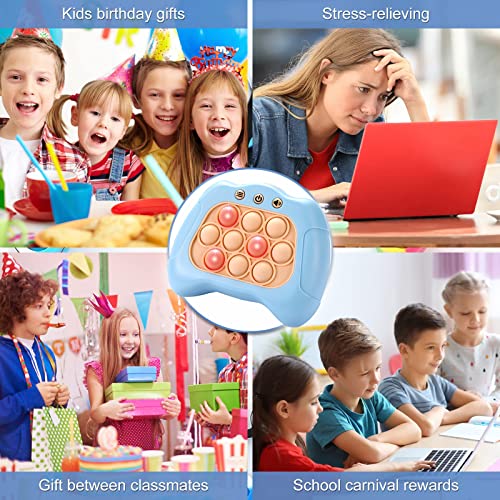 Push Puzzle Handheld Games, Electronic Fidget Pop Light-Up Game Bubble Sensory Toy, Stress Relief With Brain Memory Games For Kids, Teens Adults, Game Player Birthday Present, Boys And Girls (Blue) #TOP3