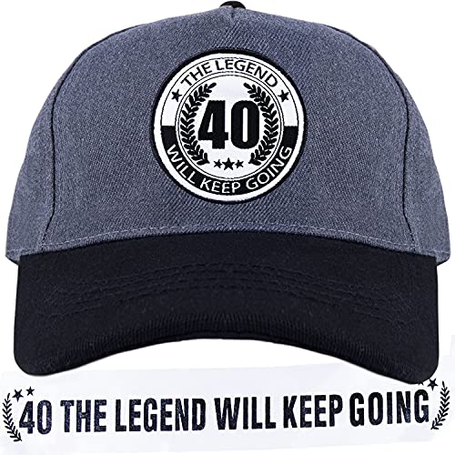 40th Birthday Hats for Men, 40th Birthday Baseball Cap and Sash, 40 Birthday Hat for Him, 40th Birthday Gifts for Men, 40th Birthday Cap, 40 Year Old Birthday Gifts for Men, 40 Birthday Hat for Men