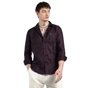 CAHOOT Men'sTartan Plaid Shirt for Casual Wear | Spread Collar | Long Sleeve | Button Closure | Shirt Crafted with Comfort Fit for Everyday Wear