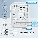 Blood Pressure Monitor Automatic Upper Arm Bp Machine for Home Use | Large LCD display, 2×99 memory, Adjustable cuff, Storage bag included, Tensiometre arterielle