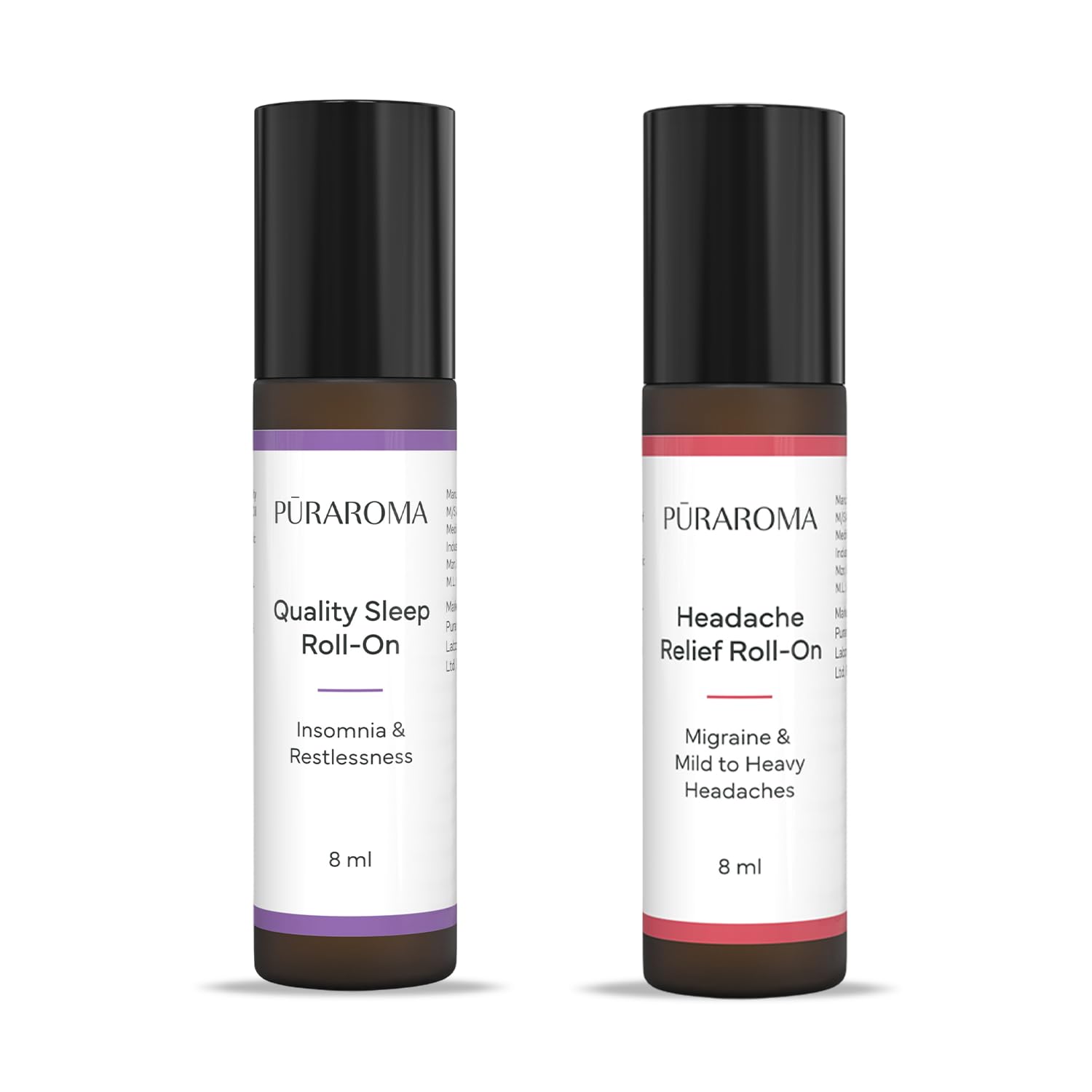 - Headache Relief & Quality Sleep Roll-On Combo (2 × 8ml) | 100% Natural Essential Oil Blends | Soothes Head Tension & Stress | Promotes Deep Sleep | Fast-Acting, Non-Habit Forming | EU Formulated