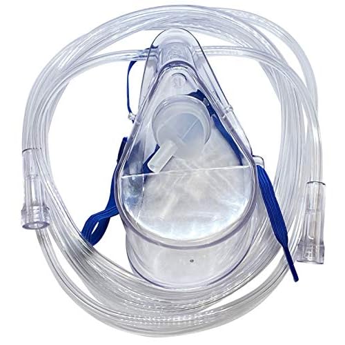 1-Pack Westmed #0370 Medium Concentration Oxygen Mask, Adult w/7′ Kink Resistant Tubing