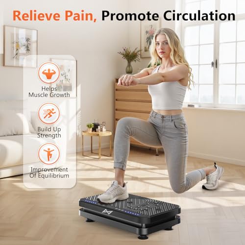 Image of AXV Vibration Plate Fitness Platform Exercise Machine Vibrating Shaking Full Body Shaker Workout Vibrate Stand Shake Board Sport for Weight Loss Fat Burner for Gym Home Office