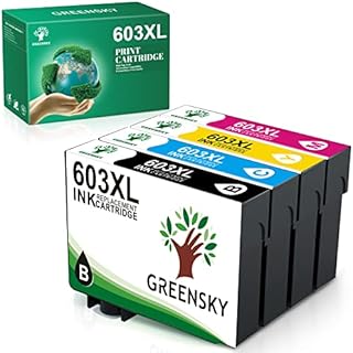 GREENSKY 603xl Ink Cartridges Multipack Compatible for Epson 603 603XL for Epson Expression Home XP2100 XP2105 XP3100 XP3105 XP4100 XP4105 Workforce WF2830 WF2840 WF2835 WF2845 WF2850(4 Packs)