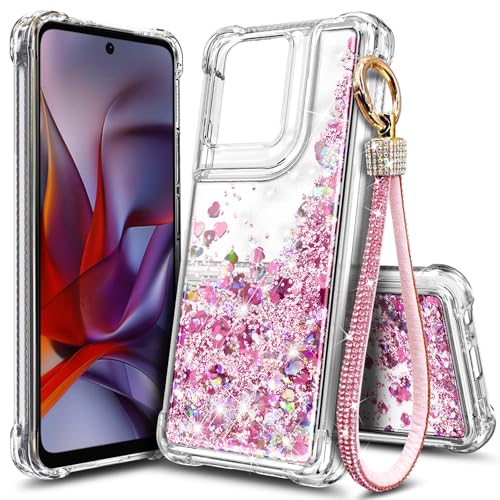 WDHD for Moto G 2026 Phone Case, Moto G 2025/Play 2026, Glitter Rose Gold