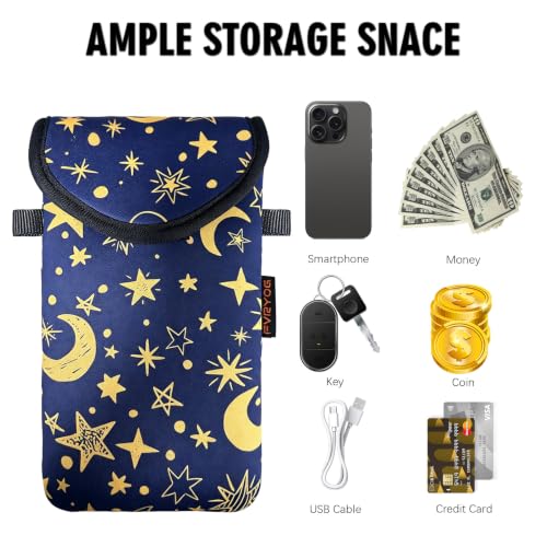 Image of Neoprene Phone Sleeve Pouch Case Bag for Men Women w /Crossbody Strap /Neck Lanyard for iPhone 17 /16 /15 /14 Pro Max, Samsung S25,Pixel 10