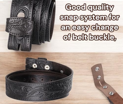 Image of F&L CLASSIC Western Belt without buckle for men - Full Grain Leather Cowboy Belts for jeans - One Piece Leather strap belt