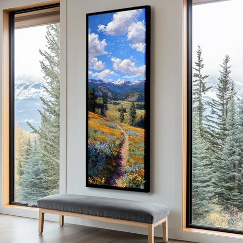 Tableau vertical abstrait pour optimiser les murs étroits de la maison