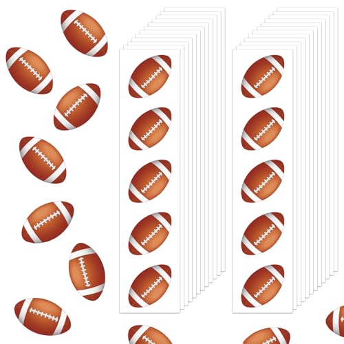 120 Pcs Football Stickers Vinyl Football Helmet Stickers for Water Bottle Kids Boys Sports Ball Decals Waterproof for Football Sports Party Favor Supply Reward Pride Planner Calendar DIY Craft