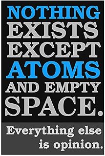 Studio - Atomist Quote from Democritus, Dekorative Paneele, Holz, Mehrfarbig, 60 x 1.8 x 90 cm