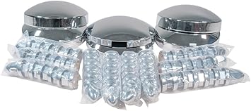 Mytee Products Steel Chrome Axle Wheel Cover Set - Includes 2 Front Hub Caps, 4 Rear Hub Caps, 60 Lug Nut Covers 33mm for Semi Truck | Axle Cover Combo Kit