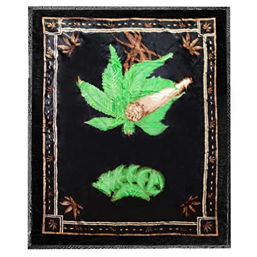 Elegant Comfort Ultra Soft Full/Queen Throw Blanket, Reversible Flannel, Cozy And Plush- All Season Lightweight Decorative Blanket, Marijuana Weed Leaf, Best Buds Stick Together #TOP3