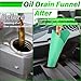 Flexible Oil Funnel, Reusable Flex Funnels for Automotive Use, 14.7 x 6.7 Inch Spill-Free Oil Change Tools for Most Cars, Trucks, Motorcycles (Green)