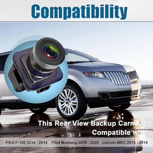 Rear View Backup Camera Replacement for Ford F150 2010-2014 / Mustang 2015-2020 & Lincoln MKC 2015-2019 Park Assist Backup Camera Replace# EL3T-19G490-AA, EL3Z-19G490-D, BL3Z-19G490-B by Lunwag - Used condition - Image 4