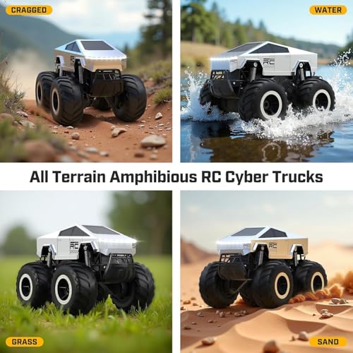 Image of Samtop 2025 Upgraded Remote Control Car,1:16 Waterproofing Cyber Truck Remote Control Car,Amphibious Monster Truck Toys,Rechargeable Rc Car,4WD All Terrain Off-Road Pickup,Gifts for Boys