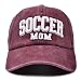 Jumsky Soccer Mom Gift - Soccer Mama Baseball Caps Embroidered Adjustable Washed Dad Hat Burdungy