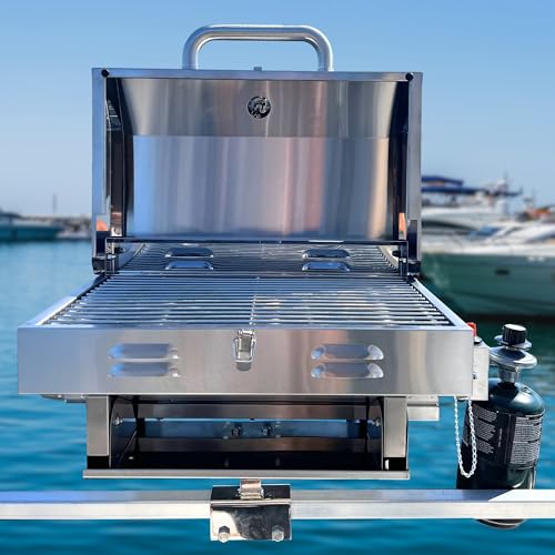 Pontoon Boat Grill - Adjustable Railing Mount