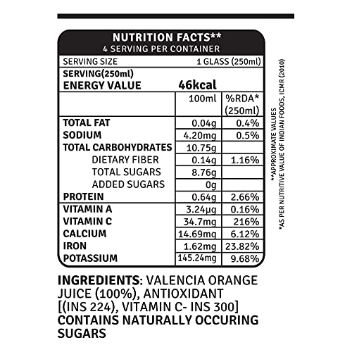 Image of Raw Pressery Valencia Orange Fruit Juice Combo (1L x 2 Bottles) | No Added Sugar | Not From Concentrate
