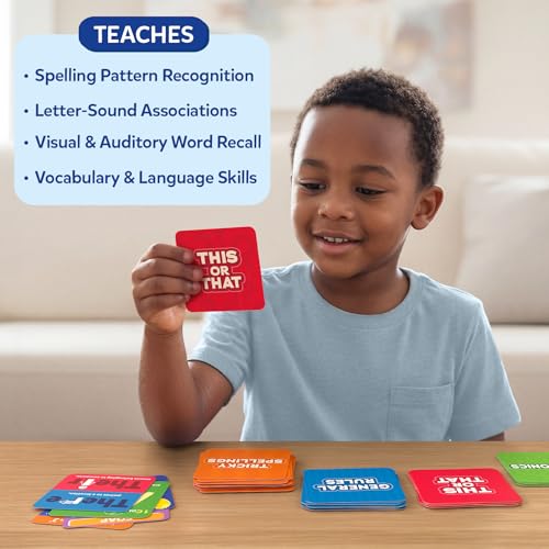 Image of Skillmatics Spelling Tricks Flash Cards for Kids - 60 Cards with 4 Categories, Spelling Strategies for Writing Practice & Test Prep, Screen-Free Language Learning Aids, Educational Gift for Ages 6-12