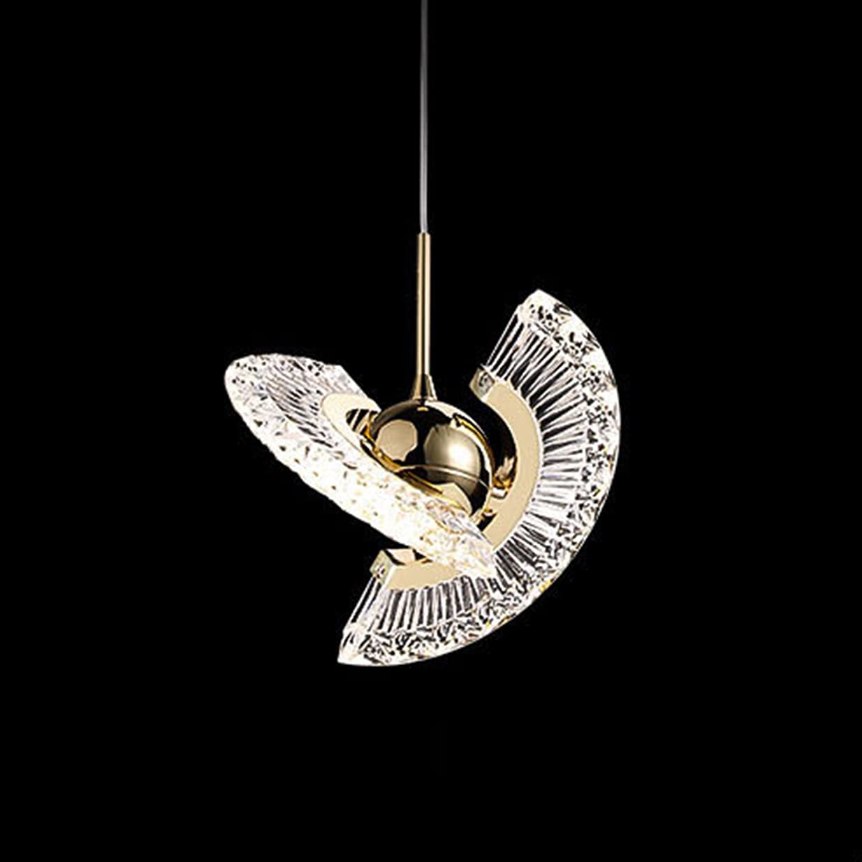 Ventilateur de plafond avec lumière LED réglable en acrylique et métal