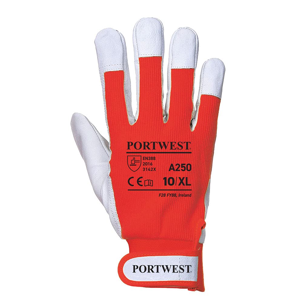 Portwest A250 Goat Grain Leather Tergsus Glove Red, X-Large, XL - Image 2