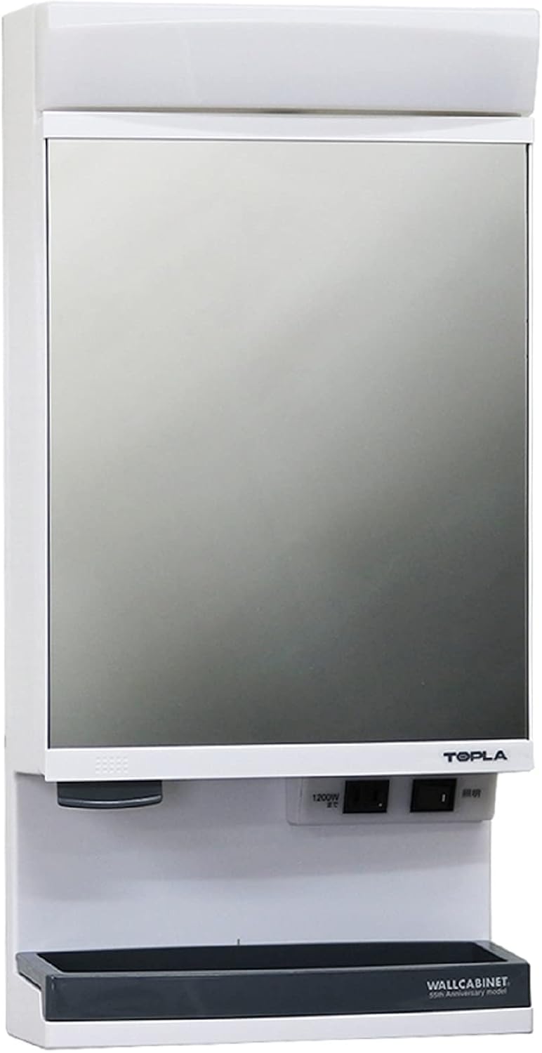 RP TOPLA TW-T55L Bathroom Vanity with LED Light, Mirror Cabinet, 12.7 x 26.2 inches (32.2 x 66.5 cm)