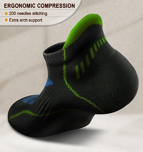 Image of BULLIANT Men Running Ankle Socks 6Pack-Cushioned Support-Low Cut No Show