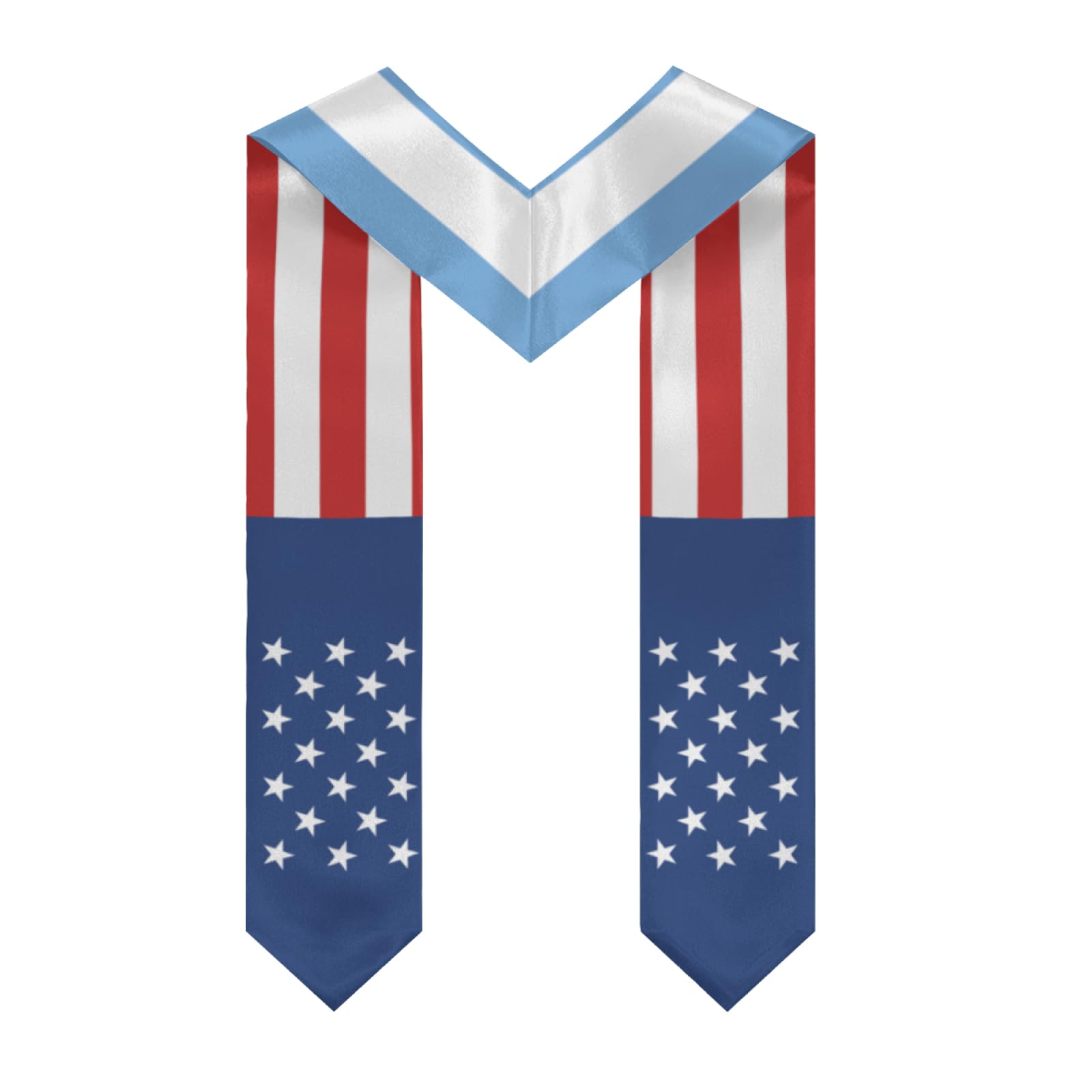 Argentina Argentinean Flag Graduation Stole Sash Shawl for Men Women Thickened V-Neck Scarf Double-sided for International Students Teachers Study Aboard Graduate Gift 72 inches Unisex