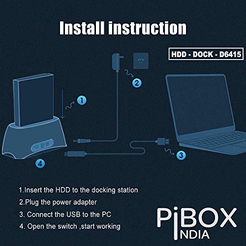 PiBOX India, USB 3.0 Hard Drive Docking Station (USB to SATA Docking Station) with 16TB+ Drive Support for 2.5 Inch & 3.5 Inch HDD SSD- Supports... - Image 6