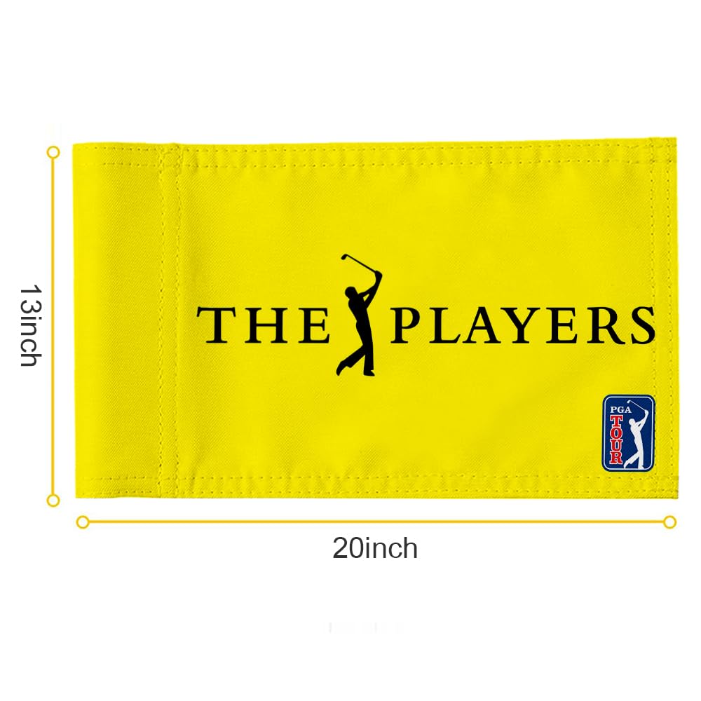 2BUT Bandera PGA para jugadores de golf, bandera verde de golf para patio, jardín, doble costura, nailon 600D, bandera de tubo de regulación (amarillo, 20 x 13 pulgadas)